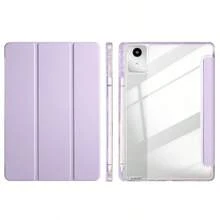 Funda plegable de 3 paneles para tableta, hecha de material acrílico de alta transparencia con ranura para bolígrafo, compatible con Xiaoxin Tab11 (2024) / Compatible con Red SE 11 pulgadas / Compatible con Red Pad Pro / iPad Air 5 / iPad generación 10 / iPad generación 11 Funda protectora / Funda protectora para tableta Xiaoxin Pad 11 2025 con soporte multifuncional - Triple transparencia - Ver 15