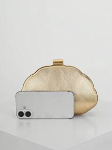 Túi xách nữ kiểu dáng vỏ sò tối giản bằng da cao cấp, thanh lịch và quyến rũ, túi xách dự tiệc lấp lánh cho đêm tiệc trang trọng, túi xách cưới lãng mạn với dây xích có thể tháo rời, túi dự tiệc, hoàn hảo cho tiệc cưới, dạ hội, tiệc tối/tiệc chiêu đãi, phối cùng váy dạ hội, váy đính sequin, váy cưới, sequin. - Vàng - Xem 6