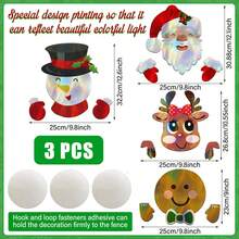 Crăciun Moș Crăciun gard Peeker decorațiuni decorative reni om de zăpadă om de turtă dulce gard curte semne durabile de Crăciun ornamente de grădină pentru grădină curte perete decorare petrecere de Crăciun - Multicolor - Vizualizare 2