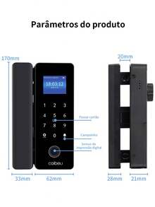 Coibeu Tuya Digital Electronic Glass Biometric Lock - màu đen - Xem 7