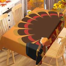 1/20 Stücke Herbst Thanksgiving Tischdecke, luxuriöser farbenfroher Kurven Hintergrund mit orangefarbenen Kürbissen und Ahornblatt Muster, geeignet für Restaurant, Küche, Thanksgiving Dekoration, Feiertags-Party Grundausstattung, perfekt für Heim-Dekoration