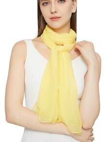 2025PANTONIGHT Long Chiffon Sheer Scarf For Womens - 056 Plain - View 12