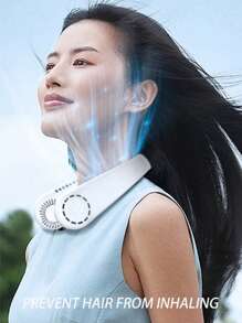 Neck Hanging USB Rechargeable Bladeless Fan, Portable Mini Personal Fan With Display