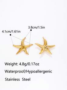 3pcs Assorted Ocean Vacation Style Starfish Series 304 Stainless Steel Oil Pressure Accessories Inlaid Faux Pearl Jewelry Accessories For DIY Handmade Earrings, Necklaces, Bracelets, Bikini Pendants