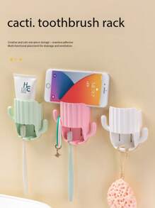 1件家用浴室牙刷牙膏架收纳架电动牙刷收纳盒套装情侣免钻牙刷座返校 - 彩色 - 查看 12