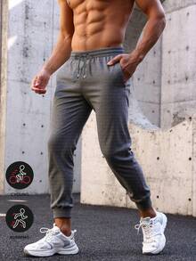 Men's Loose Casual Sports Pants, Soft Fabric, Side Zipper Pockets, Drawstring Waist, Solid Color, Suitable For Outdoor Wear All Seasons, Valentine's Day Gift - Grey - View 6
