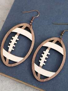 Pendientes de fútbol vintage de madera - idea de regalo creativa y única