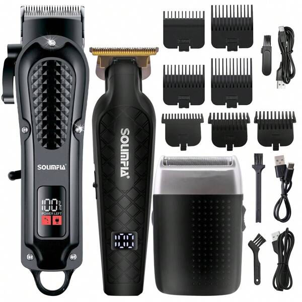 USB Rechargeable Hair Clipper, Digital Display Electric Hair Trimmer For Shaving Head