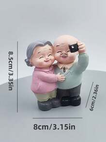 Figuren aus Harz eines älteren Paars mit Hund, handbemalte Skulpturen, die Liebe und Gesellschaft symbolisieren, ideal für verschiedene Räume, perfekt für Innen- und Außendekoration, Geschenk zu Erntedank, Valentinstag, Vatertag und Muttertag, ästhetisches Wohnaccessoire