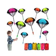 5件2025最新畅销儿童手抛降落伞玩具，士兵空投模型，户外投掷玩具，3-6-9-12岁男孩生日礼物，室内外，亲子互动玩具，派对礼物