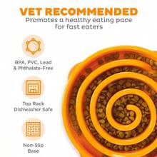 Fun Feeder Slo Bowl Large Slow Feeder Dog Bowl 4 Cups Orange