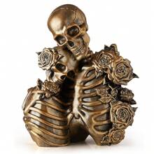 Skelett Dekoration für Halloween: Harz Gotik Stil Skelett Paar Statue, Vintage Heim Dekoration Regal Kamin Kaminsims Sammlerstück Hochzeitsgeschenk