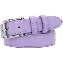 Multicolored Leather Waist Belt With Pin Buckle For Jeans - Purple - View 2