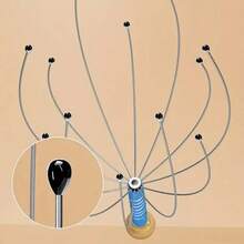 1pc Octopus Inspired Metal Head Massager - Deep Tissue Stimulation With Ergonomic Hairline Comb, Flexible Contact Points, Portable Manual Head Massager, Scalp Massager, Novelty Item, Scratching Claw, Octopus Head Massager, Scalp Scratcher, Massage Claw, Holiday Gift