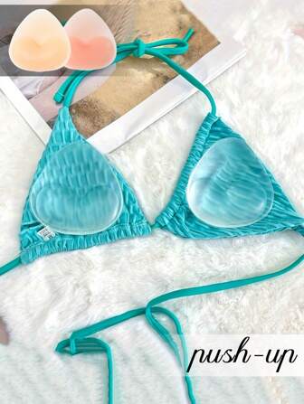1 Pair Of Silicone Breast Pads - Reusable Thick Invisible Push-Up Pads, Swimwear Support Inserts, Suitable For Bikinis, Halter Tops And Underwear, Small Breasts Push Up And Enlarge Seamless Lining Pads