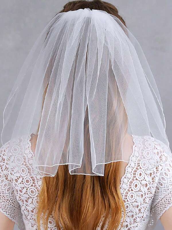 1pc Bridal Veil Wedding Short Style Simple Single-Layer Super Fairy Travel Photo Prop