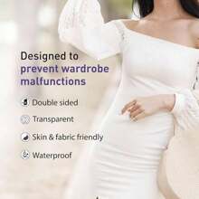 100 Strips Double Sided Tape For Fashion And Clothes For Clothes, Fabric Tape To Skin, Strong Adhesive Body Tape, Clear Transparent For All Skin Shades