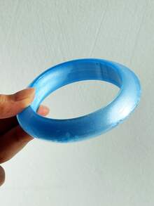 1pc Asymmetrical Resin Bracelet With Ombre Laser Color Gradient, Beach Vacation Accessories - Multicolor - View 19