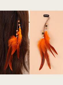 1 pieza Pinza/pasador de pelo con pluma larga, accesorio de pelo con pluma, joyería, pinzas de garra, ganchos para el cabello, pinzas para el cabello, pasador de pelo, barretas para el cabello