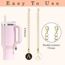 ID Initial Pendant - Lobster Buckle With English Letter Keychain, Creative Water Cup Decoration Pendant, Water Cup Recognition Accessory, Can Be Hung On Backpacks, Keychains, Belts For Decoration, Is A Halloween And Christmas Gift For Friends And Family Home Decor Halloween Decor Room Decor - White - View 10