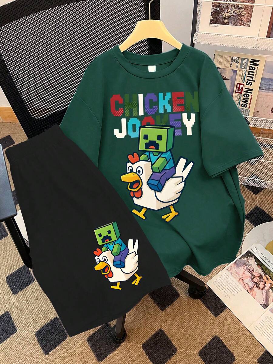 2pcs Set Boy Cool Game Print Set, Soft Skin - Friendly, Summer Fashion ...