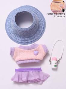 Clothes For Labubu 17cm The Monster Doll's Outfit Accessories Clothing DIY High-Quality Summer Hat Water Bottle T-Shirt And Shoes