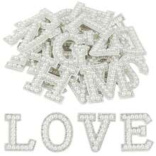26Pcs Pearl Rhinestone Letter Patches Self Adhesive A-Z, Stick On Pearl Letter Patches For Clothes, Fabric, Backpack - Fancy Diamonds On White - View 1