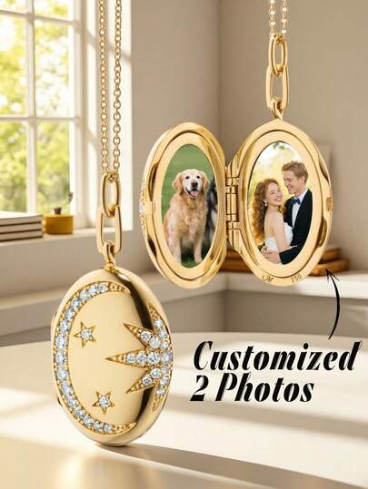 A Customizable Photo Pendant Necklace, A Perfect Gift For Your Girlfriend/Friend/Mother/Daughter, Also Suitable For Family, Lovers And Pets. Suitable For Everyday Wear, Birthdays, Valentine's Day, Anniversaries, And Also An Ideal Gift For Your Boyfriend, Girlfriend, Or Spouse.