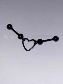 1PC Heart Floating Industrial Piercing Helix Earring Stainless Steel Ear Piercing Cartilage Body Jewelry Ear Stack For Daily Wear 16G 1.2mm