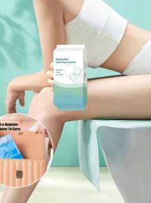 1/10/20pcs Disposable Toilet Seat Cover Pad, 10pcs/Pack, Individually Packaged Paper Material Portable Sanitary & Waterproof Toilet Mat With Extended Coverage, Suitable For Hotels, Public Places, Travel, Leisure Clubs, And Home Use Bathroom Decoration Fall Decoration