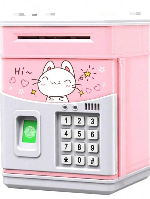 1pc Realistic Fingerprint Piggy Bank, Automatic Money Rolling ATM Password Box Coin Bank, Birthday Gift
