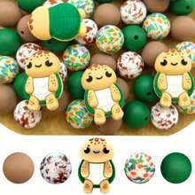 25 件 3D 树懒硅胶珠 - 可爱卡通大眼睛图案，耐用手工 DIY 钥匙扣配件，笔饰，多色硅胶人物珠，笔饰，有趣的设计，光滑的质地 - 新動物系列 - 查看 16