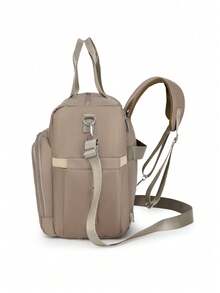 1pc Convertible Shoulder & Backpack Diaper Bag With Hidden Straps, Suitable For Luggage Trolley, Printed Design