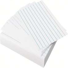 50张3英寸×5英寸索引卡，可选配亚克力支架，带横格，可作备忘录卡、闪卡、学习卡、记事卡使用，适用于办公、学习和记录，也是返校用品、学校必备品和开学第一天的理想选择。