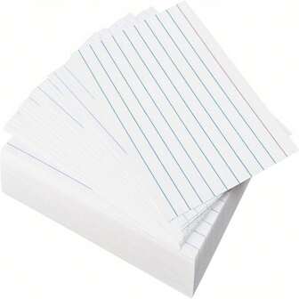 50pcs 3" X 5" Index Cards With Optional Acrylic Stand, Ruled Index Cards, Memo Cards, Flashcards, Learning Cards, Note Cards, Suitable For Office, Study And Record, Back To School Supplies, School Essentials, First Day Of School