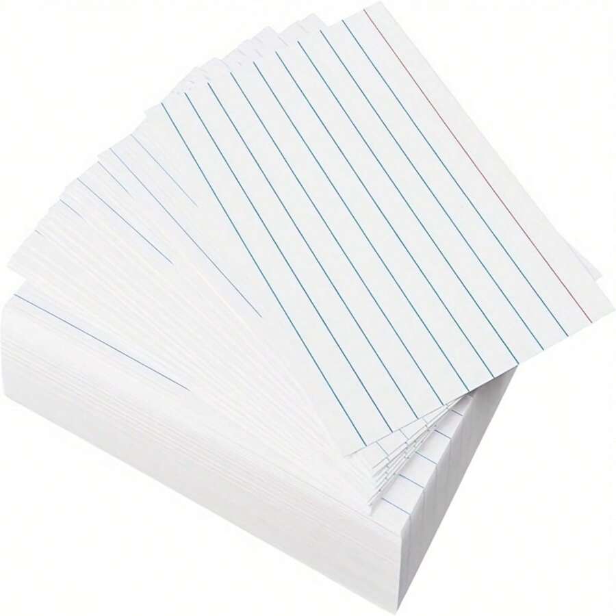 50张3英寸×5英寸索引卡，可选配亚克力支架，带横格，可作备忘录卡、闪卡、学习卡、记事卡使用，适用于办公、学习和记录，也是返校用品、学校必备品和开学第一天的理想选择。