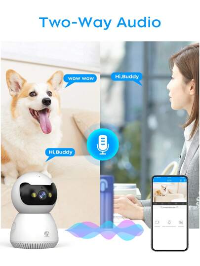 5MP Pan/Tilt Security Camera Indoor, 5G/2.4G WiFi Baby/Pet/Nanny, Cloud SD Card Storage, Type Secure Power Delivery Mode, Night Vision, Floodlight, Way Audio, Siren Alarm, AI Motion Detection view 5