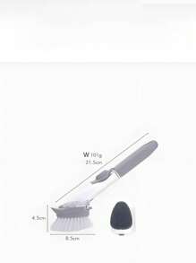 1pc Viral Liquid Refillable Long Handle Sponge Cleaning Brush, Multi-Functional Slouchy Dishwashing Brush With Replaceable Head, Can Add Detergent, Suitable For Kitchen, Restaurant