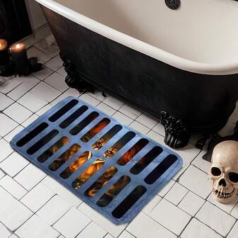 1PC HALLOWEEN Bathroom Rug Outdoor Mat WELCOME Pumpkin Indoor Entryway Rug Non Slip Low Profile Absorbent Washable Door Rug For Entry Garage Patio Dog Mat Decor Suitable For Family Living Room Kitchen Bedroom Farmhouse Carpet Spring Entryway Decor Autumn Winter Christmas Thanksgiving Day Gift Bathroom Kitchen Decor