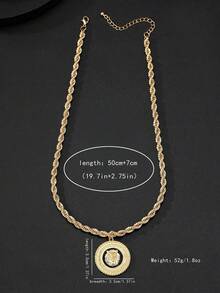 1 朋克风格夸张动物设计男士项链适合日常通勤多种场合 - 金色 - 查看 7