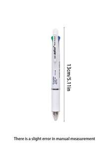 1 pieza Bolígrafo borrable 5-en-1, Bolígrafo de varios colores, Lápiz automático, Papelería de oficina, Bolígrafo borrable 5-en-1, Papelería estudiantil de tipo presión negra, Escritura multifunción, Recambio de bolígrafo de 0.7mm, Suministros de oficina, Adecuado para estudio, Suministros de oficina - Multicolor - Ver 3