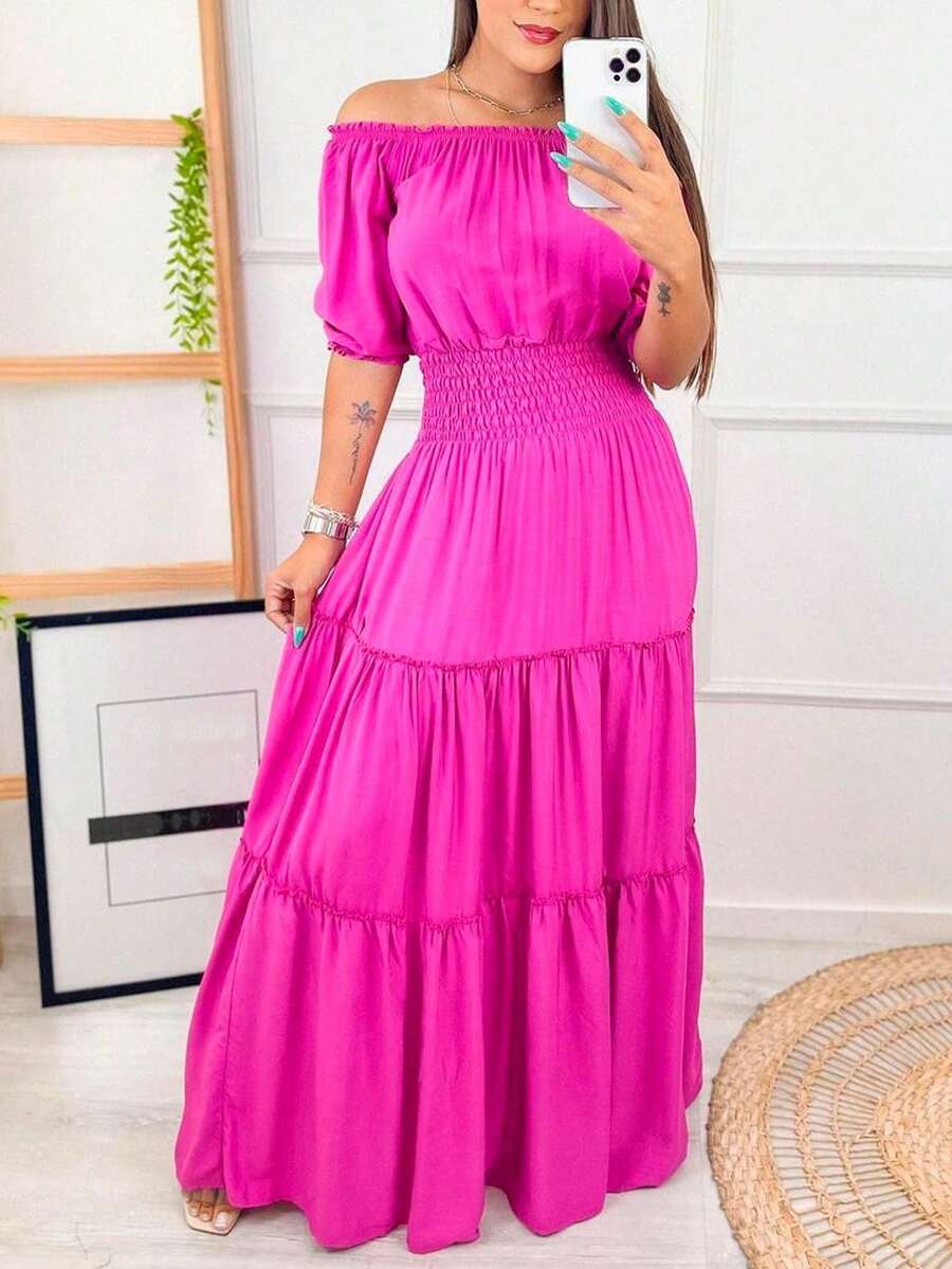 LONG DRESS - สีชมพูบานเย็น - ดู 1