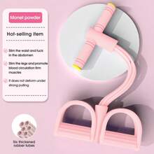 1Pc Elastic Yoga Pedal Puller Resistance Band Tension Rope, Multifunction Tension Rope,Multifunctional Stretcher Leg Trainer, 6-Tube Elastic Yoga Pedal Puller Resistance Band, Natural Latex Tension Rope Fitness Equipment, Perfect For Abdomen/Waist/Arm/Leg Stretching And Slimming Gym Accessories