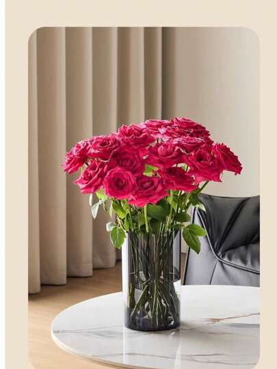 Plastic Transparent Grijs Vase, High Transparency Imitation Glass Flower Bucket, Shop Hydroponics Large Hydroponic Plants, Acrylic ation Holidays, No Flowers Included Home Room Vase view 4