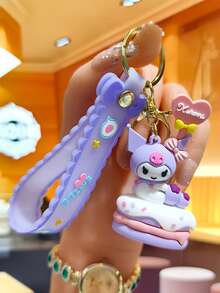 Sanrio 1 件卡通可爱 Kuromi My Melody 肉桂狗 KT 猫公仔手机钥匙扣挂件包包配件汽车钥匙扣情侣学生背包极具吸引力的礼物时尚百搭钥匙扣配件汽车配件哥特 Y2k