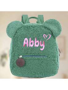 1pc Custom Embroidered Name Backpack, Back To School Supplies For Kids,Custom Stuffed Animal Backpack, Customizable Embroidered Cartoon Plush Backpack, Custom Children'S Backpack, Customizable Teddy Bear Backpack - Style B - View 14
