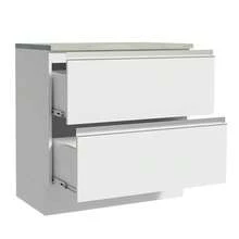 Mostrador 80cm 2 Cajones Blanco Glamy Madesa - Blanco - Ver 3