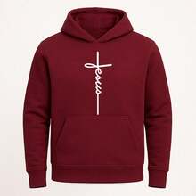 Men's  Sweatshirt Jesus Christian Cross Premium Mesh 100% Cotton