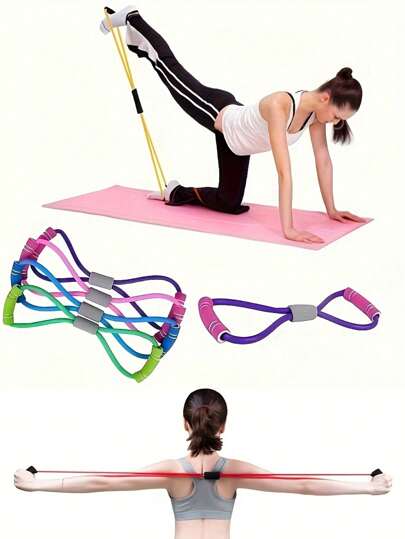 Nuevo Banda de estiramiento con forma de 8 y asas - Bandas de resistencia apilables de TPE para yoga, pilates, estiramiento de brazos y piernas - Azul/Morado/Rosa/Verde/Negro - Ideal para principiantes y entrenamientos en casa, accesorios de yoga | Herramienta de ejercicio versátil