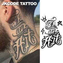 JKCODE TATTOO Tatuaggio erboristico - Motivo graffiti di strada - IO SONO ARTE - Tatuaggio a lettere - Tatuaggio in stile graffiti di strada per mano, dito, casual, uomo cool, mano, collo, testa, durata 15 giorni, impermeabile